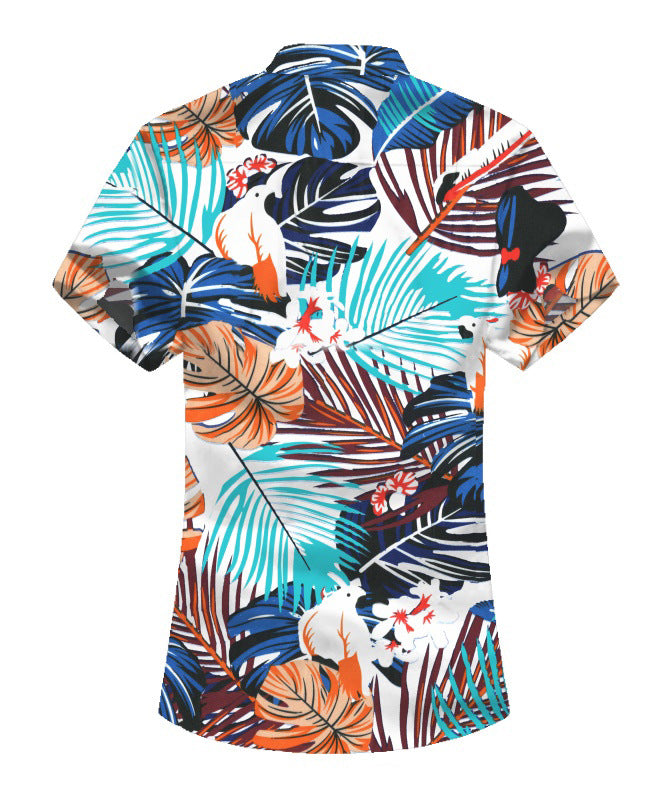 Leaf Print Summer Men's Short Sleeves T Shirts