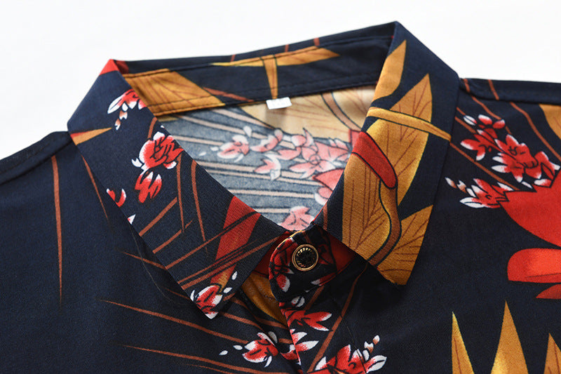 Casual 3D Floral Print Short Sleeves Men's Shirts