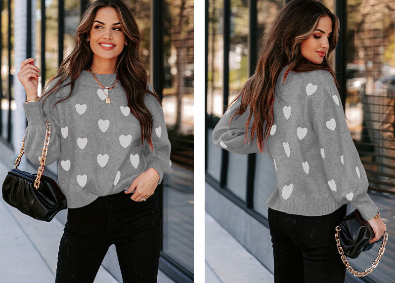 Casual Sweetheart Design Pullover Knitted Sweaters