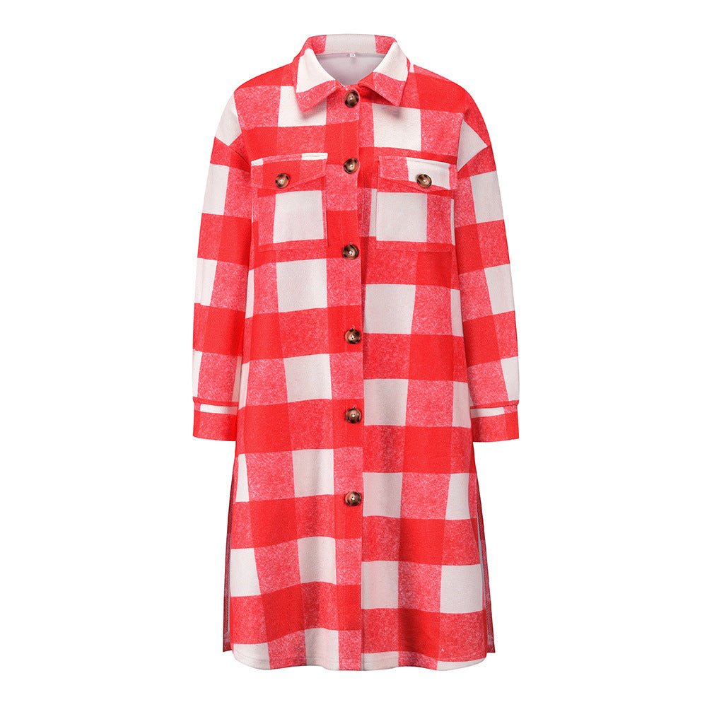 Plus Sizes Women Woolen Casual Long Shirts