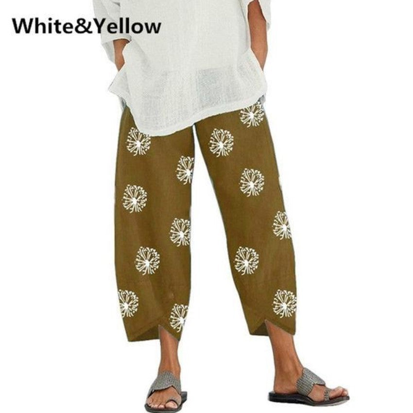 Casual Floral Print Summer Pants for Women