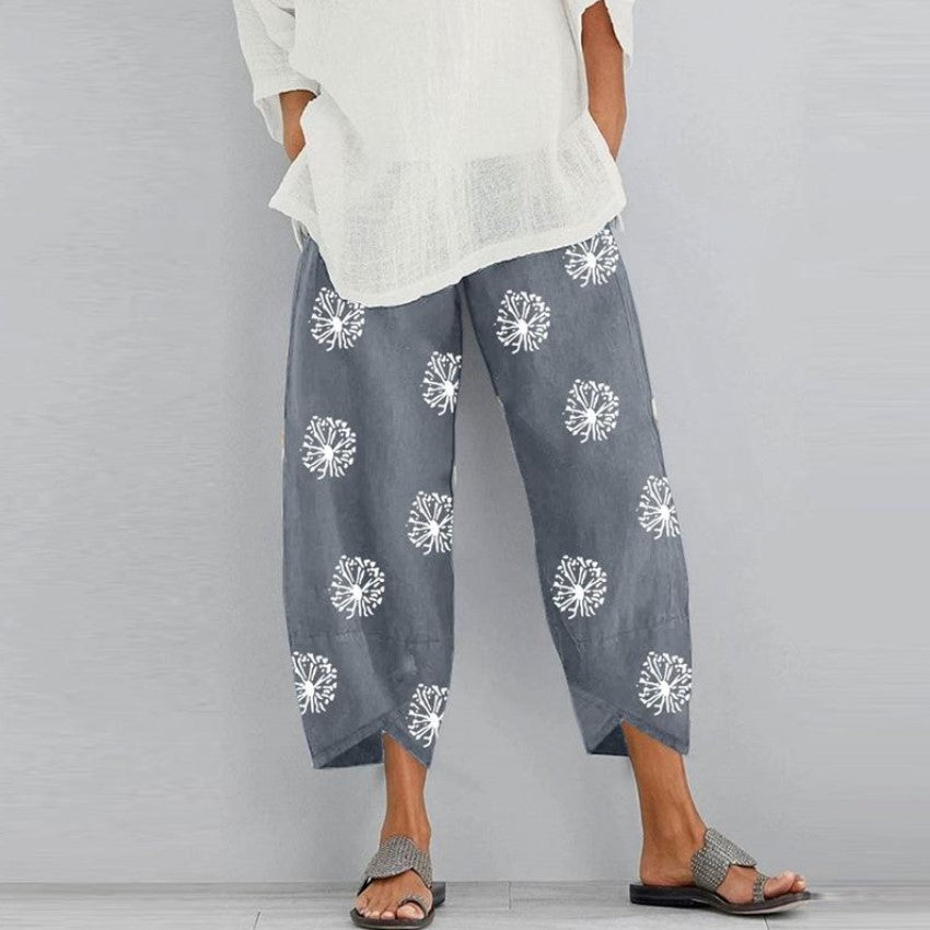 Casual Floral Print Summer Pants for Women