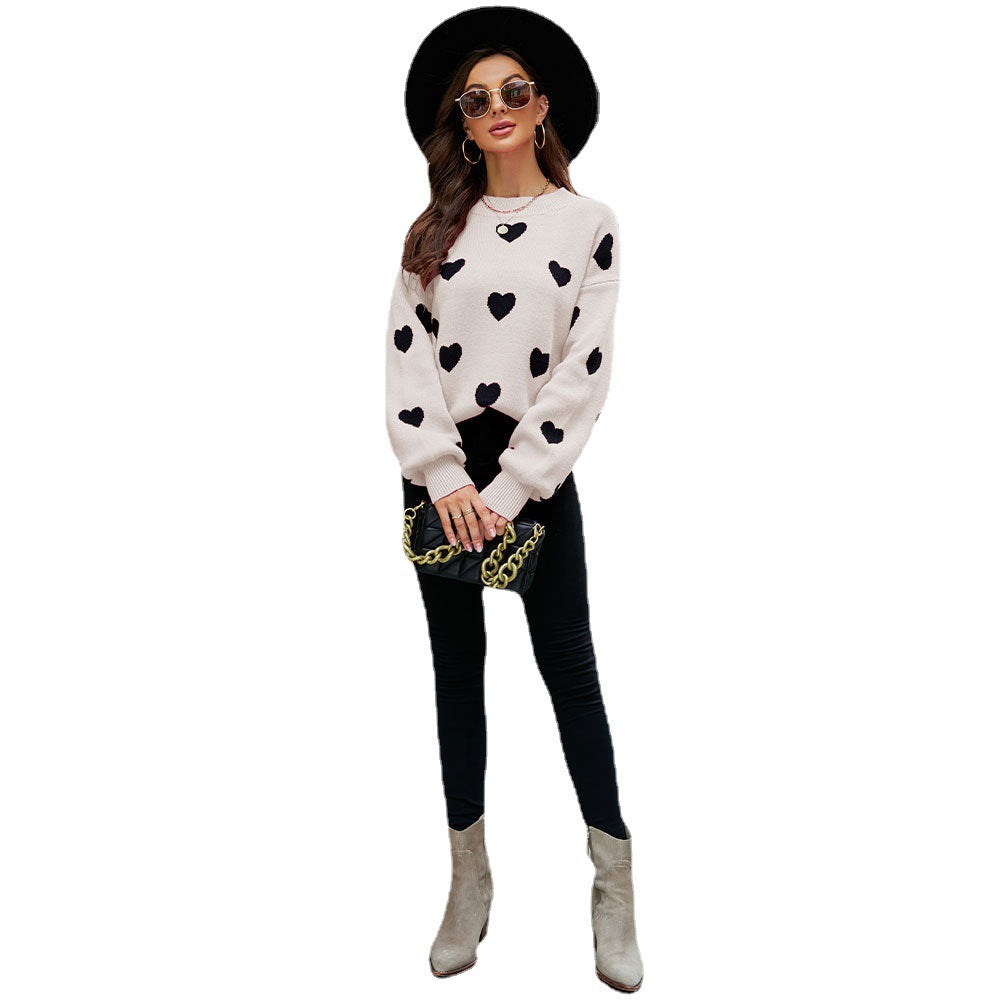 Casual Sweetheart Design Pullover Knitted Sweaters