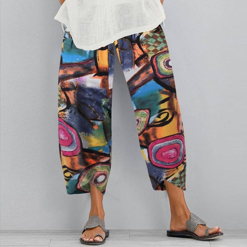 Casual Floral Print Summer Pants for Women