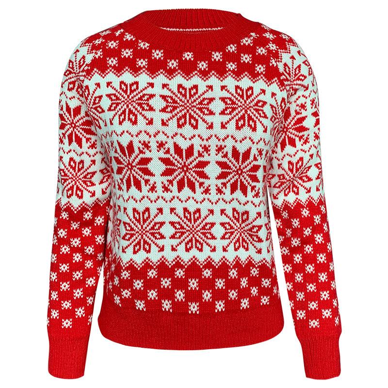 Casual Women Christmas Snowflake Knitting Sweaters