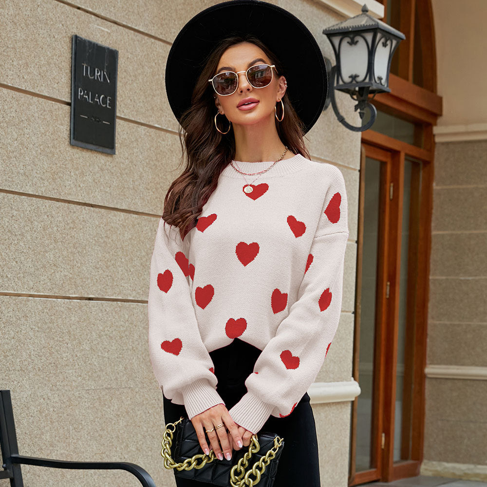 Casual Sweetheart Design Pullover Knitted Sweaters