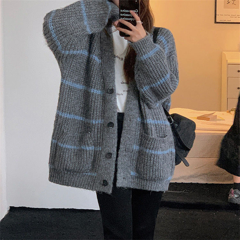 Fashion Long Sleeves Knitted Cardigan Coats