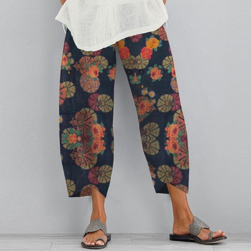 Casual Floral Print Summer Pants for Women