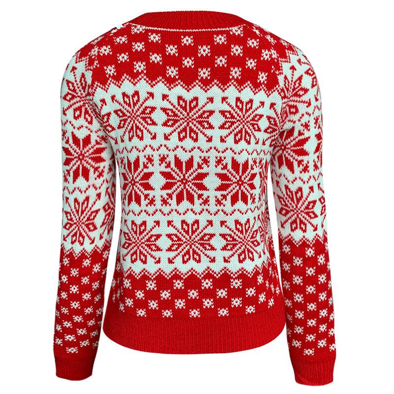 Casual Women Christmas Snowflake Knitting Sweaters