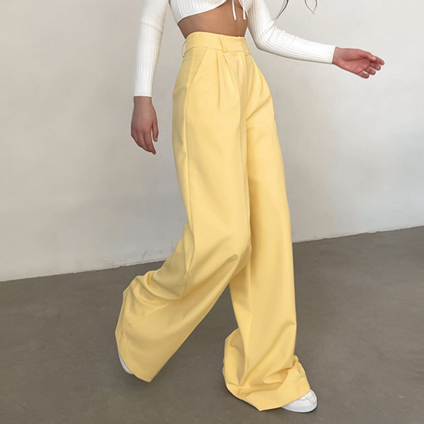 Casual High Waist Wide Legs Long Pants for Women