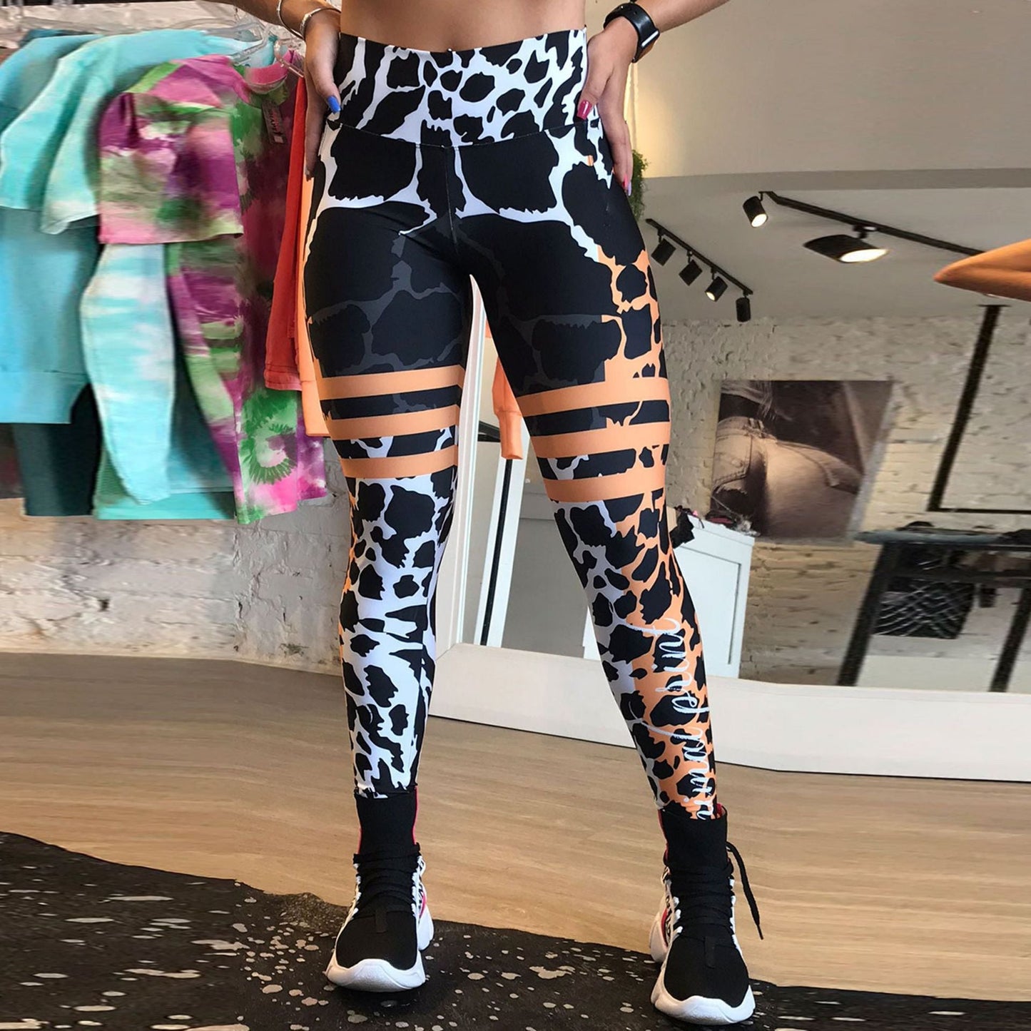 Women High Waist Leopard Yoga Legging Pants