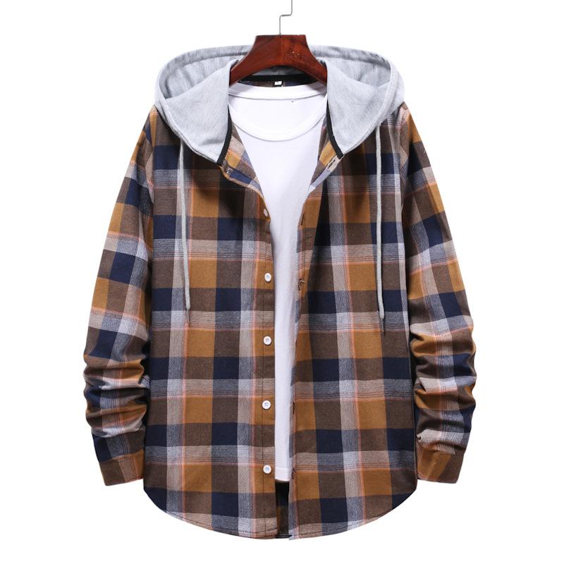 Casual Plaid Fall Men Long Sleeves Shirts