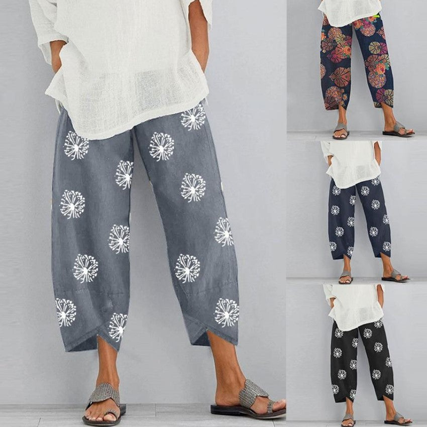 Casual Floral Print Summer Pants for Women