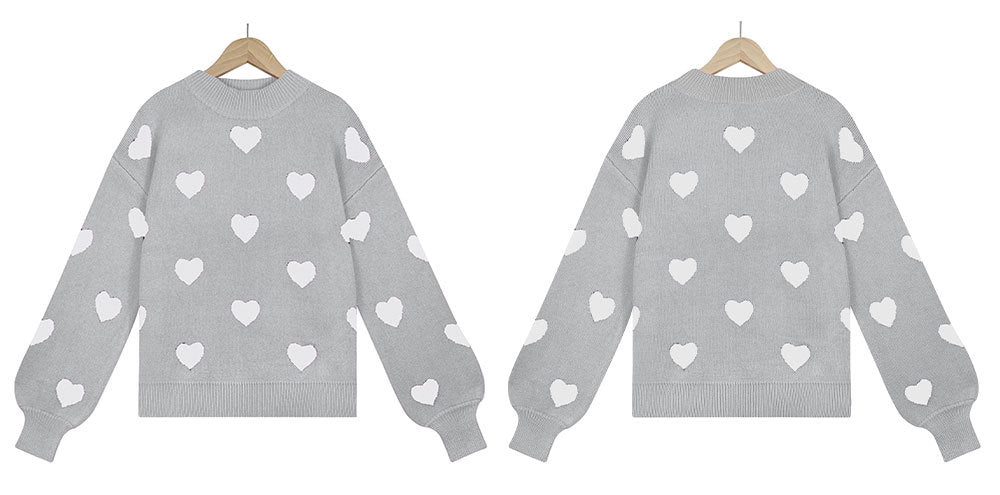 Casual Sweetheart Design Pullover Knitted Sweaters