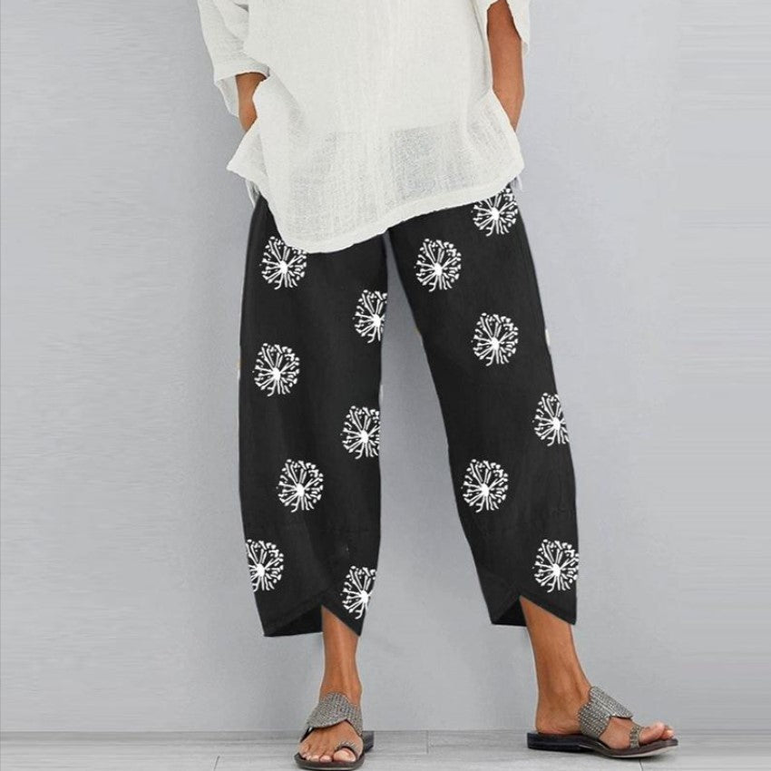 Casual Floral Print Summer Pants for Women