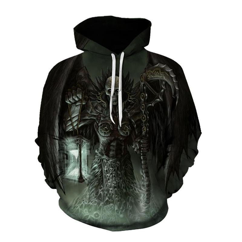 Plus Sizes 3D Print Halloween Fall Pullover Hoodies-STYLEGOING