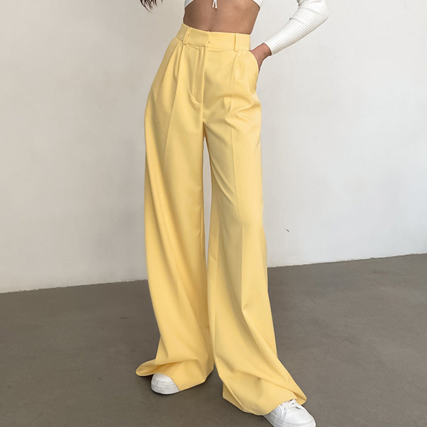 Casual High Waist Wide Legs Long Pants for Women