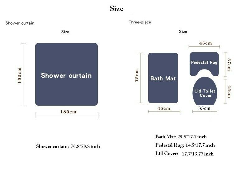 Color Woman Shower Curtain Bathroom Rug Set Bath Mat Non-Slip Toilet Lid Cover--Free Shipping at meselling99