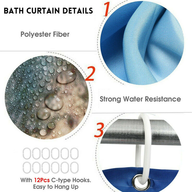 Panda Shower Curtain Bathroom Rug Set Bath Mat Non-Slip Toilet Lid Cover--Free Shipping at meselling99