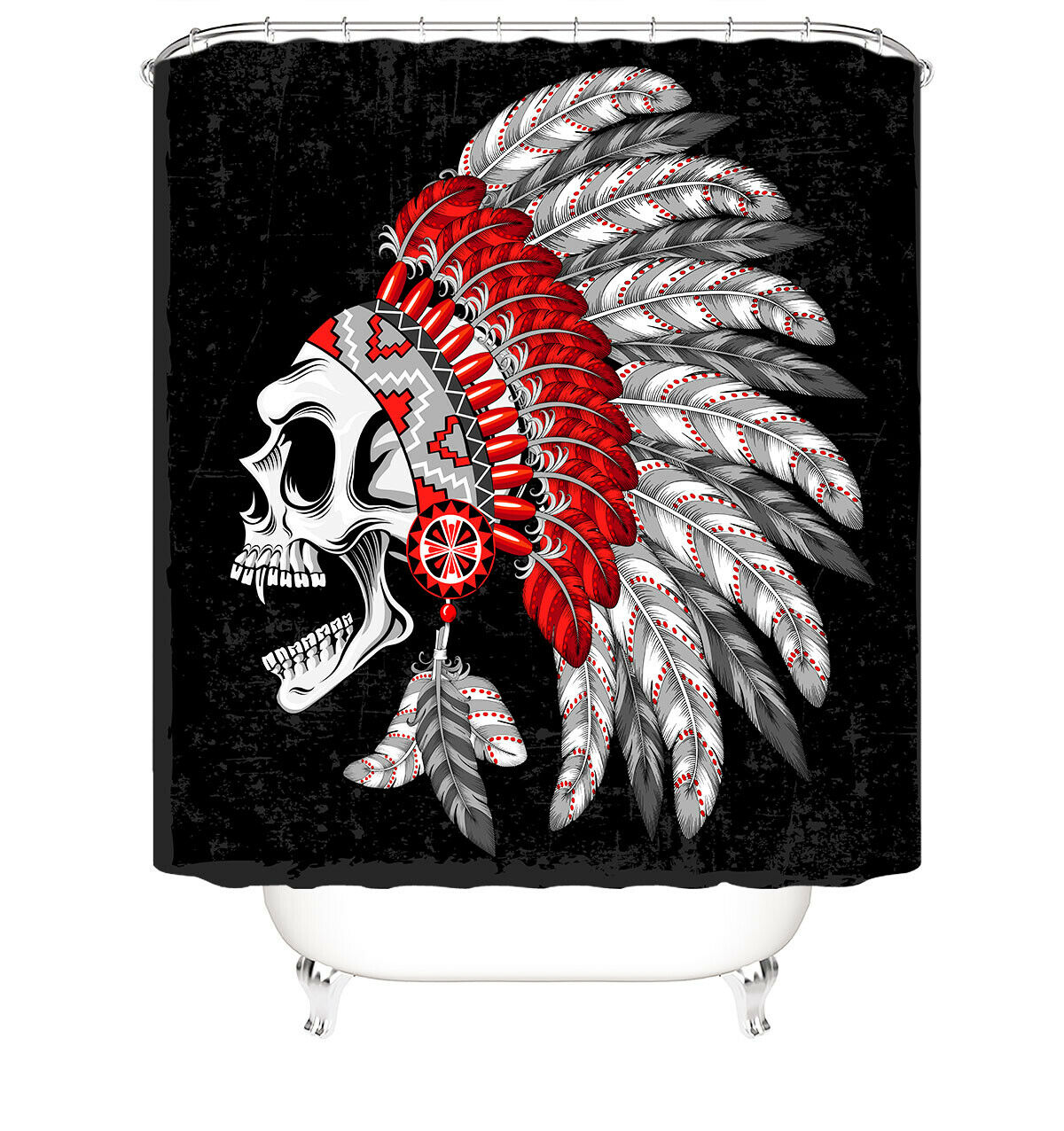 Skull Shower Curtain Bathroom Rug Set Thick Bath Mat Non-Slip Toilet Lid Cover--Free Shipping at meselling99