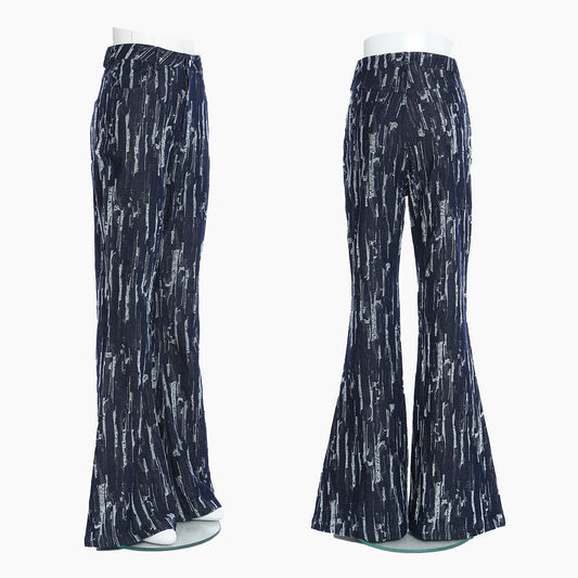 Designed Vintage Denim Trumpet Pants for Women