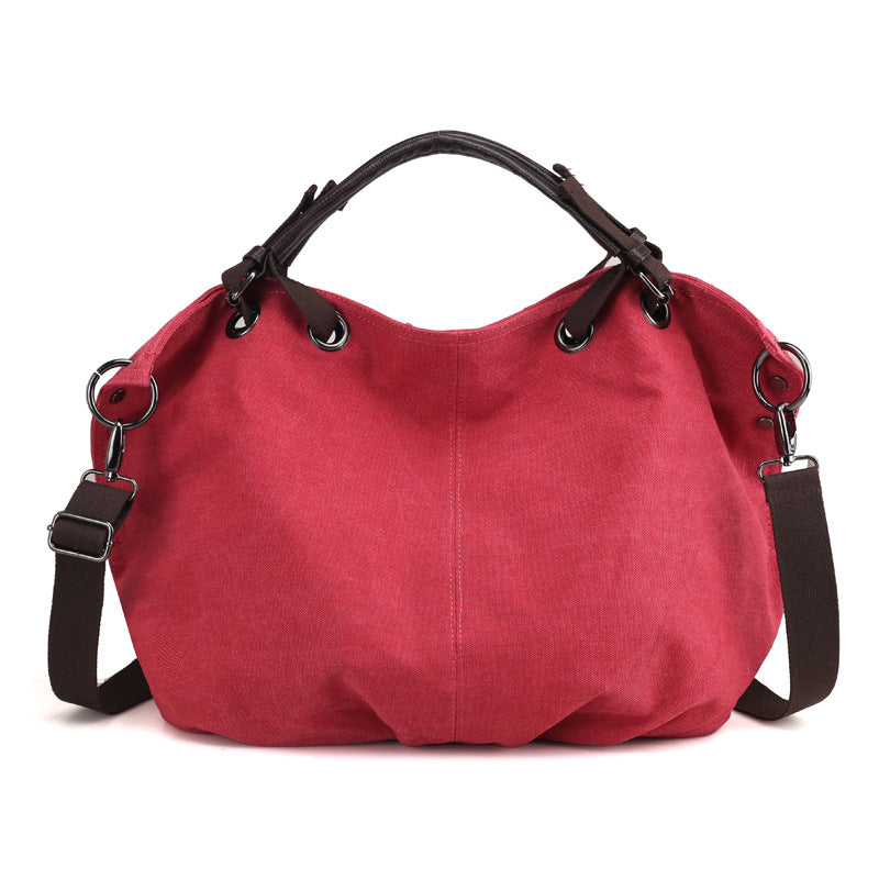 Fashion Canvas Tote Handbags for Women 937-Handbags-Red-Free Shipping Leatheretro