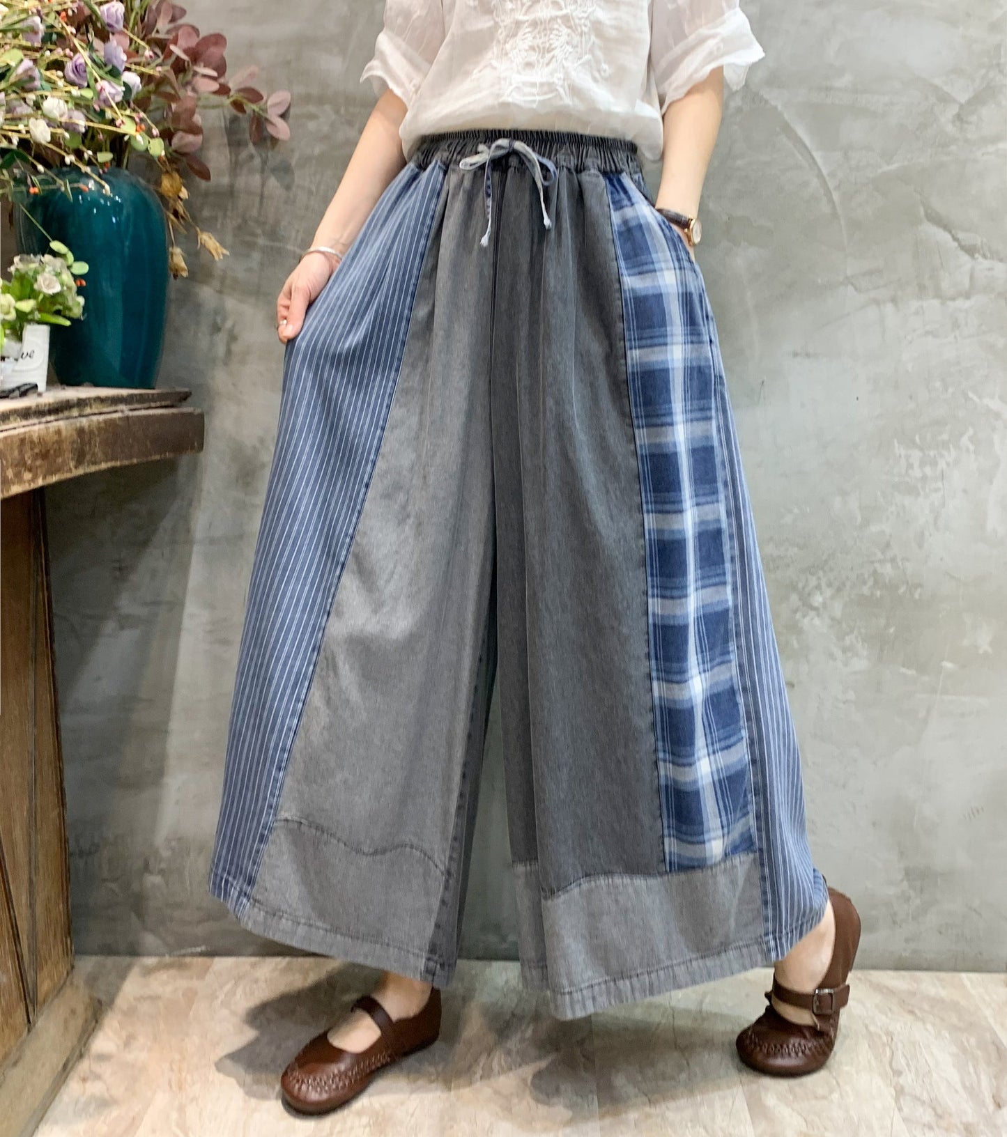 Fashion Old Style Wide Legs Pants Jeans