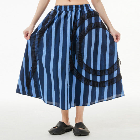 Designed Striped Summer Women Skirts