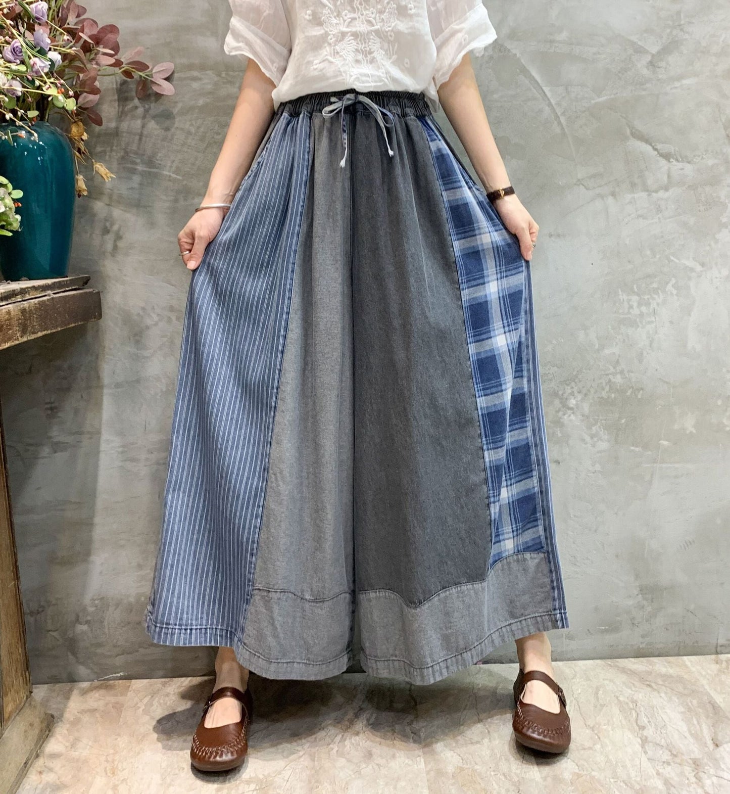 Fashion Old Style Wide Legs Pants Jeans