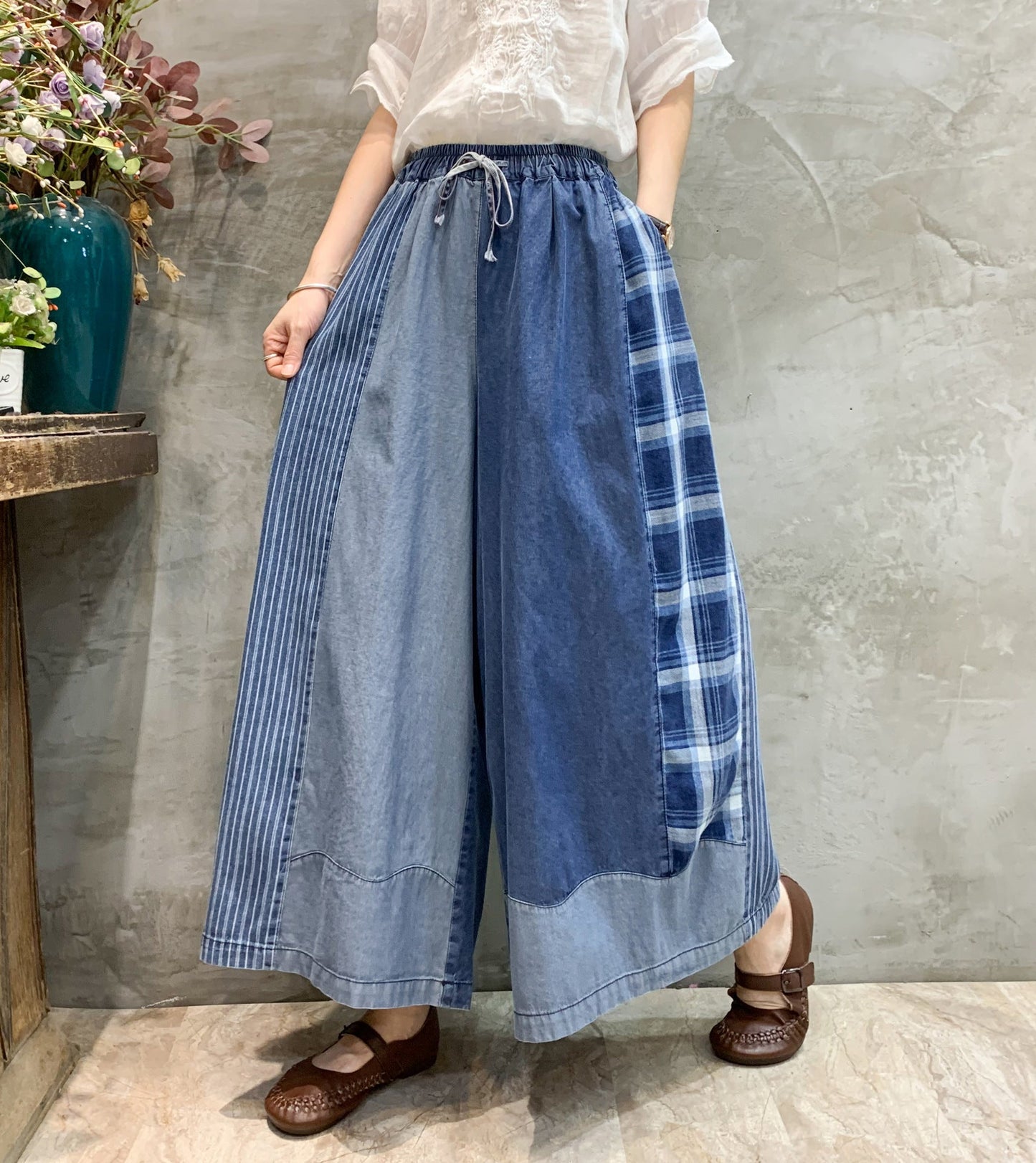 Fashion Old Style Wide Legs Pants Jeans