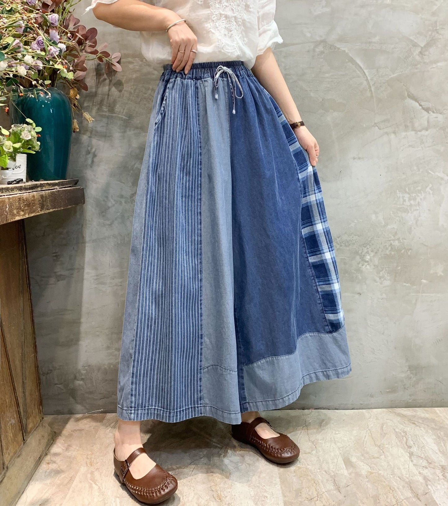 Fashion Old Style Wide Legs Pants Jeans