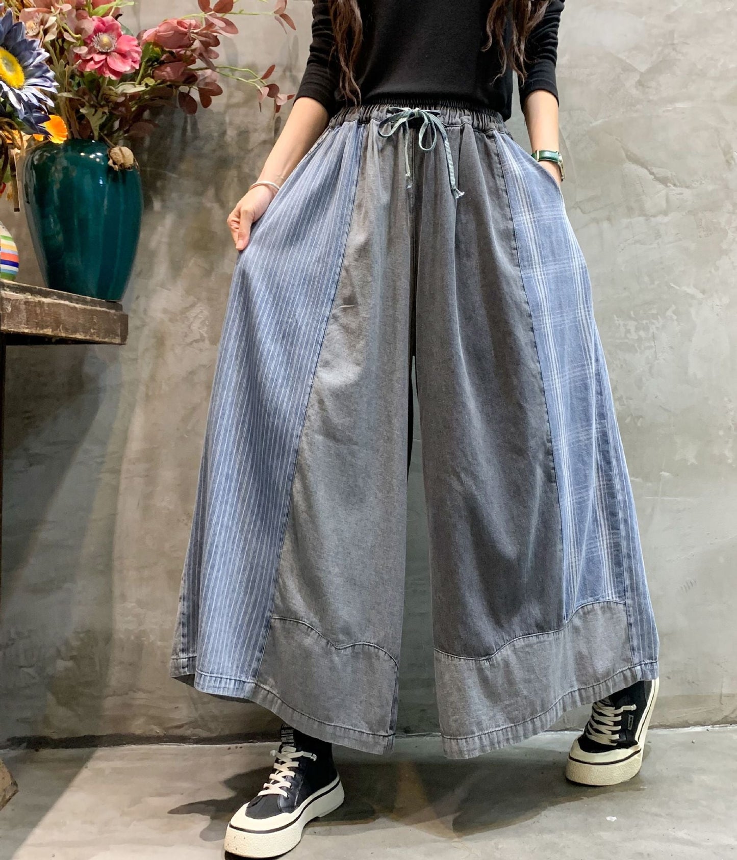 Fashion Old Style Wide Legs Pants Jeans