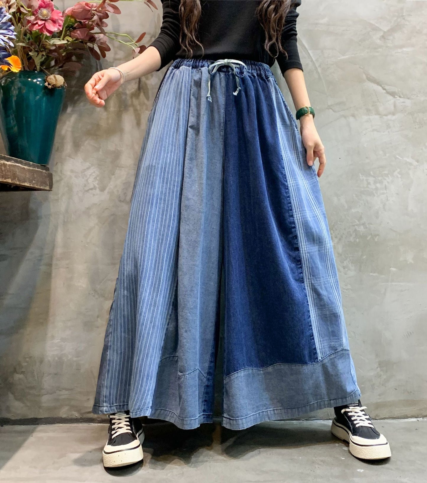 Fashion Old Style Wide Legs Pants Jeans