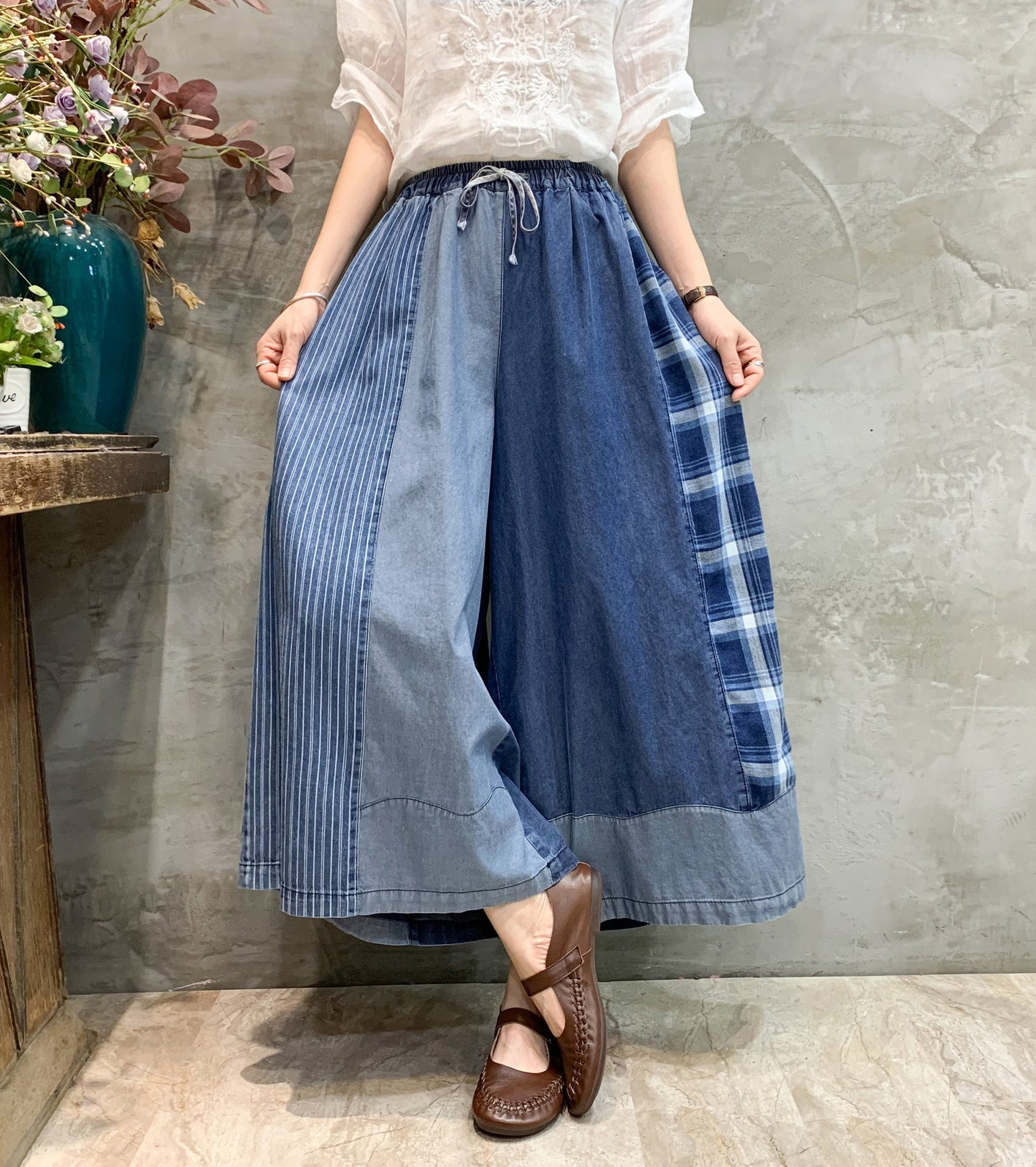 Fashion Old Style Wide Legs Pants Jeans