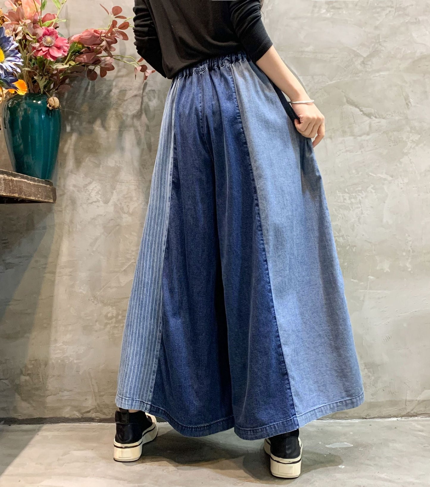 Fashion Old Style Wide Legs Pants Jeans