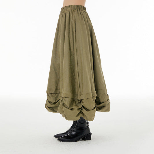 Designed Pleated Plus Sizes Skirts for Women