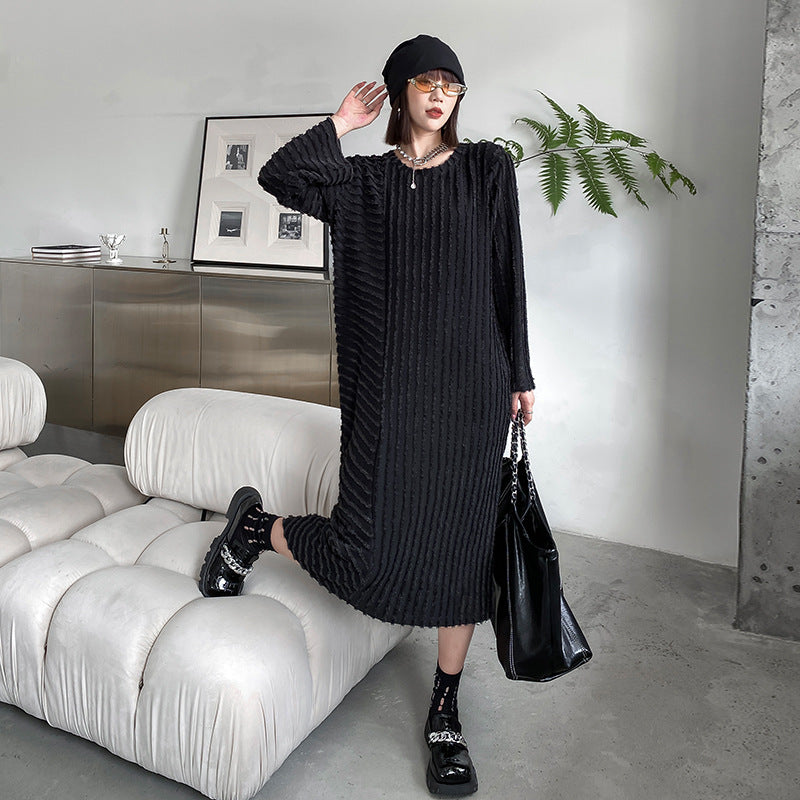 Vintage Black Long Cozy Dresses