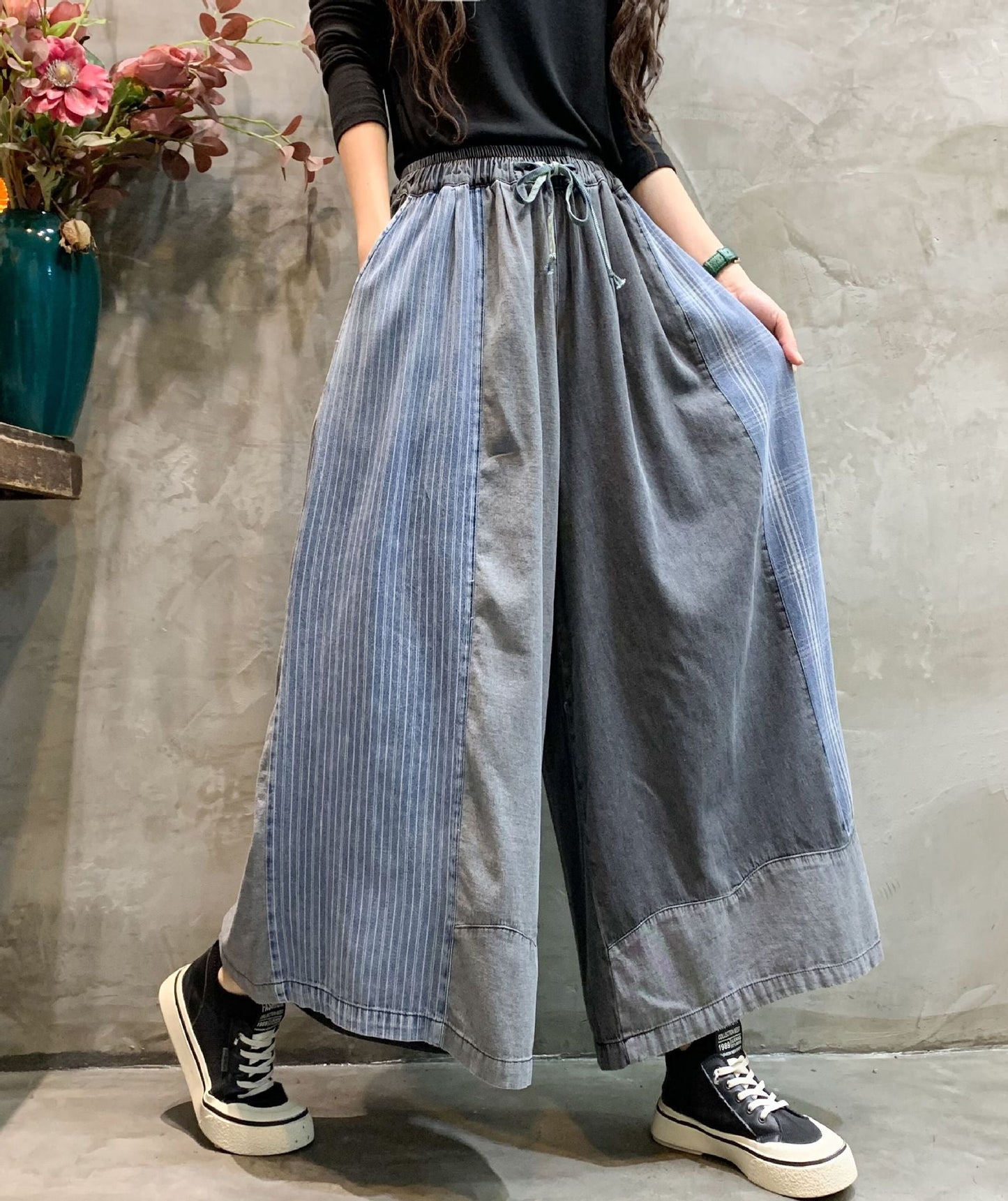 Fashion Old Style Wide Legs Pants Jeans